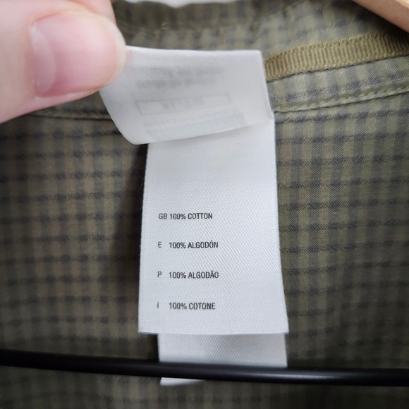 The North Face Plaid Short Sleeve Camp Shirt Mens XL Khaki Green Hiking Outdoor - Picture 6 of 11